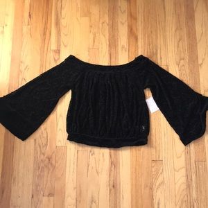 Free People Sheer Lace Bell Top
